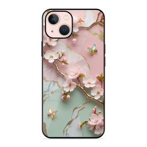 Flower With Butterfly Apple Iphone 13 Mini