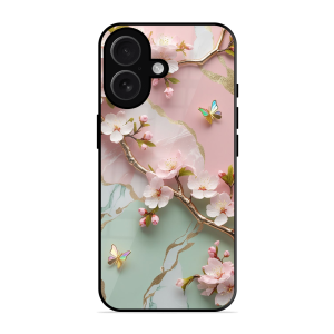 Flower With Butterfly Apple Iphone 16 Plus