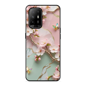 Flower With Butterfly Oppo F19 Pro Plus